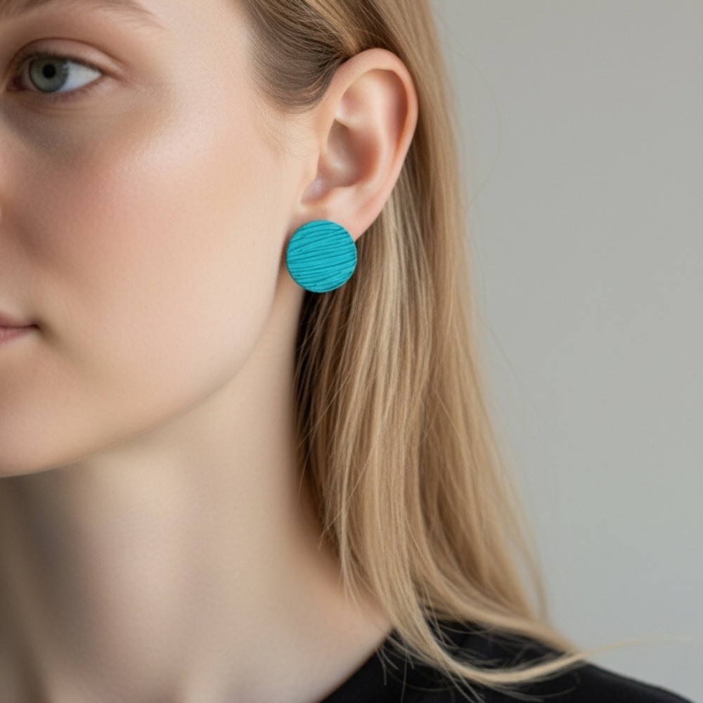 Elegant Turquoise Circle Earrings